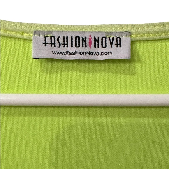 💚Neon yellow/greenish zip mini dress - Picture 5 of 5